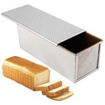 MOUYAT 2.2lbs 1000g Pullman Loaf Tin with Lid, 33 x 12 x 12cm Dough Non-Stick Bread Pan, Aluminum Alloy Loaf Baking Mould for Cake, Bread, Toast