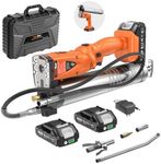 TaskStar 2-in-1 Electric Grease Gun: Automatic Cordless Grease Gun Battery Powered with 2 Batteries & Charger, 10000PSI, 39.4" Hose, for Farm, Workshop & Heavy Machinery Maintenance