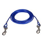 10ft (3m) Dog Tie Out Cable,Pet Tie Out Cable,Tie-Out Cable for Dogs up to 125 lbs,CtopoGo Suitable for all breeds (10m, Blue)