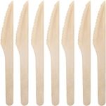 MATANA - 100% Natural Disposable Bamboo Wooden Knives 6.5" Inch (200 Pack) - Compostable Cutlery, Biodegradable Utensils for Garden Parties & Summer Events