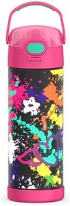 THERMOS FUNTAINER 16 Ounce Stainless Steel Vacuum Insulated Bottle with Wide Spout Lid, Graffiti Girl