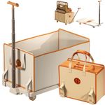 Multi Use Collapsible Wagon 100L,330lbs Weight Capacity Wagons carts Foldable with Wheels, Utility Cart with Smallest Folding Design,Hand Truck for Luggage/Moving/Camping Outdoo