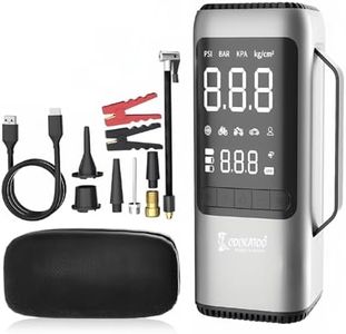 Cockatoo ATJ-9366 Tyre inflator 4-in-1 Portable Jump Starter with Air Compressor, 8000mAh Battery, 1000A Peak Current, 150PSI Inflation Pressure, USB Power Bank, LED Light, EVA Carry Bag