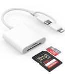 SD Card Reader for iPhone/iPad, SD Card Reader for iPhone 15/14 with Dual Slot for MicroSD/SD, Digital Camera Adapter for iPhone, Memory Card Reader for iPhone 15/14/Pro Max/Pro/Plus/iPad Pro/MacBook