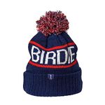 INZO GOLF Birdie Blitz Golf Bobble Hat Beanie with Fleece Lining (Navy/Red/White)