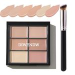 6 Colors Correcting Concealer Palette,Colors Corrector Palette,Moisturizing Full Coverage Liquid Foundation Cream Contour Makeup Palette with Brush