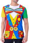 COSAVOROCK Men's Clown Costume T-Shirts (3XL, Colourful)