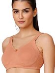 NYKD Everyday Cotton Bra for Women - Encircled with Love | Non-Padded | Wirefree | Full Coverage with Side Support Shaper (NYB169) Clay, 38C, 1N