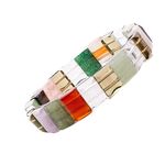 Plus Value Long Square Beads Crystal Bracelet for Prosperity & Progress Vastu Feng Shui Reiki Healing | Stylish Charm for Men Women Boys and Girls (Multi Color, Jute Bag)