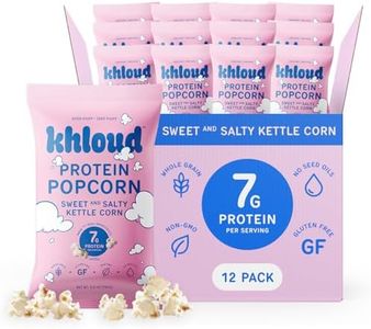 Khloud Protein Popcorn - Sweet & Salty Kettle Corn - 7g Protein Snacks for Adults & Kids - Flavored Popcorn Made with Real Ingredients & Milk Protein Isolate - Non-GMO, Gluten-Free, Kosher - 5oz, 12pk