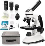 40X-2000X Microscope for Adults, Kids and Beginners - Compound Monocular Microscope with Storage bag, Microscope Slides Kit, Phone Adapte