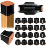 PISAO Square Chair Leg Floor Protectors 20Pcs, Felt Furniture Pads for Hardwood Floors, Chair Leg Caps Covers Protect Wooden Floors from Scratching (Black-Medium)