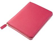 Ox Knight B6 Zipper Leather Planner Cover for Stalogy, Midori, Leuchtturm1917 and More - with Pen Loop, Card Slots and Back Pocket (Red)