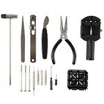 Stalwart 16 Piece Watch Repair Kit- DIY Tool Set for Repairing Watches Includes Screwdrivers, Spring Bar Remover, Tweezers