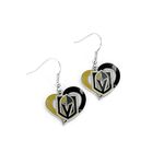 Aminco NHL Vegas Golden Knights Swirl Heart Earrings Team Color, 2.5