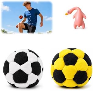HTWO Soccer Juggling Footbags - Soft Plush Balls with Vibrant Sports Design - Durable Beginner Foot Sack Set for Practice