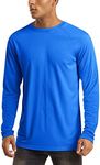 MAGCOMSEN UPF 50 Shirts for Men Sun Protection Shirt for Men Long Sleeve UV Protection Dry Fit Shirt Bright Blue,3XL
