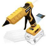 MONVICT Cordless Glue Gun for Dewalt 20V Battery, Upgraded 100W Digital Temperature Adjustable Handheld Electric Power Full Size Heavy Duty Hot Glue Gun with 10 Glue Sticks (Battery Not Included)