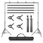 Youyijia Backdrop Stand Kit 3 * 3m(9.8 * 9.8ft) Adjustable Photo Backdrop Stand Photo Video Studio Background Support System with Carrying Bag and 4 Clamps