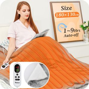 Mia&Coco Electric Heated Blanket – Grey, Soft Fleece Throw