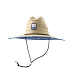 HUK Straw, Wide Brim Fishing & Beach Hat for Men, Fish and Flags - Set Sail, One Size