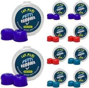 (Blue/Red/Teal) - PUTTY BUDDIES Ear Plugs 10-Pair Pack - Soft Silicone Ear Plugs for Swimming & Bathing - Invented by ENT Physician - Block Water - Premium Swimming Earplugs - Doctor Recommended