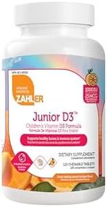 Zahler Junior D3 Vitamins 1000 IU - for Kids - Vitamin D for Kids to Support Bone, Teeth & Immune Health - Kosher Orange Flavor - 120 Count.