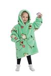 NUANHOM Wearable Blanket Hoodie for Kids Toddlers Super Warm Cozy Oversized Hooded Blanket Sweatshirt with Pocket for Little Girls Boys Avocado