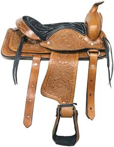 10" Pony Horse Kids Cowboy Cowgirl Pleasure Leather Brown Western Saddle