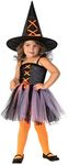 Rubie's Girl's Pruple & Orange Witch Costume, Multicolor, 3-5 Years