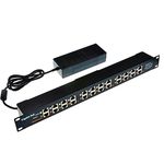 ZHANGQING 12 Port PoE Injector Gigabit for 24V Passive PoE/Ubiquiti/Mikrotik Device with 10/100/1000 Data & 24V 60W Power Supply, Power over Ethernet Injector 19 Inch Rackmount 1U | GPOE-12-24V60W