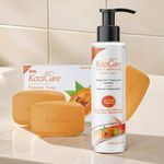 Kozicare Kojic Acid Soap & Papaya Body Lotion Combo | Body Tan Removal Soap | Bathing Soaps for Glowing Skin -Pack of 3 | Shea Butter Body Lotion | Niacinamide & Vitamin E Moisturizer For Body - 200Ml