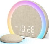 ANJANK Extra Loud Alarm Clock with Wireless Bed Shaker, Vibrating Dual Alarm with Light Wake Up for Heavy Sleepers & Hearing Impaired, 9-Color Night Light, 8 Sounds, 0-100% Dimmer, Bedroom