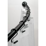 InterDesign Steel and Plastic Wall Mount Curved Bathroom Shower Curtain Rod (41-72 Inch, Matte Black)