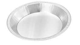 KitchenDance 9 Inch Pie Tins - Premium Disposable Pie Pans Made from 50 Gauge Recyclable Aluminum - Smooth Wall Design for Pies and Dinners - Efficient Baking - 922 (25, Silver)