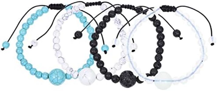 Operitacx Braided Bracelets 4Pcs Motion Sickness Bracelets Anti Nausea Volcanic Wristband Motion Nausea Bands for Car Sickness Seasickness Moonstone Bracelet