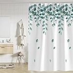 IEKSH White Shower Curtains,Bathroom Shower Curtains Mould Proof Resistant,12 Shower Curtain Hooks| Size 180x180 cm (71 x 71 Inch)| Water Repellant Fabric| 100% Polyester Wet Room Shower Curtain