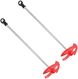 TCP Global Paint, Epoxy Resin, Mud Power Mixer Blade Drill Tool for Mixing Quarts and Gallons (2 Pack) - 10" Long, 1/4" Round Drill Shaft, 2.5" Plastic Paddles - Stirring Cans, Buckets, Pails and Cups