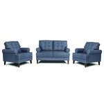 Wakefit Sofa Set for Living Room | 3 Years Warranty | Sofa Set, 2+1+1 Seater Sofa, Wooden Sofa Set for Living Room, 4 Seater - Dreamer (Fabric, Omega Blue)