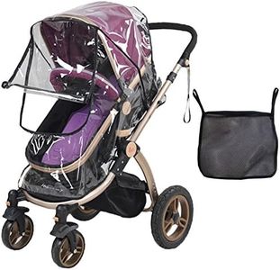 Tomkity Burbuja de Lluvia Protector Cubierta contra Lluvia y Viento Impermeable para Silla de Paseo de Bebé y Carrito con una Bolsa Organizadora de Malla para Guardar Cosas