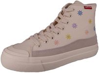 Levi's Women's Square High S Sneakers, Ecru, 9.5 US