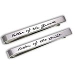 Melix Home Wedding Tie Clip Set Stainless Steel Tie Clip Wedding Party Day Present for Man Father of The Groom,Father of The Bride Tie Clip (Set of 2 White)