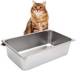 Kichwit Stainless Steel Litter Box for Cat and Rabbit, Non Stick Smooth Surface