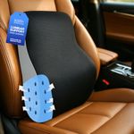 Sleepsia Back Support for Chair | 1 Year Warranty | Memory Foam Car Seat Back Support for Office Chair Memory Foam Pillow Orthopedic Lumbar Support Backrest for Back Pain (Black/Grey, Gel Ventilated)