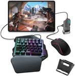 Nicoone RGB Gaming Keyboard Mouse Combo, USB Wired Mobile Controller Game Keyboard Mouse Converter Set Bluetooth Game Mobile Controller Android iOS Adapter