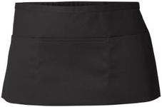 SHORT WAIST APRON WITH POCKET CHEFS WAITERS COOKS BAR APRON BLACK WHITE CATERING