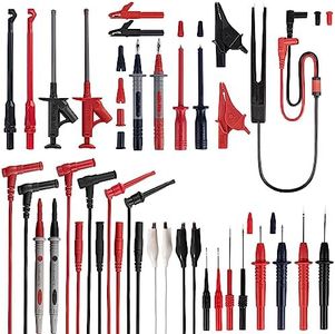 PowerBear 29PCS Multimeter Test Leads Kit with Replaceable Wire Piercing Test Probes, Alligator Clips, Test Hook Clips, Test Tweezer for Digital Clamp Meter Multimeter