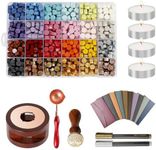 TOMVAES Wax Seal Stamp Kit with 600Pcs Sealing Wax Beads, Wax Seal Stamp and More, Wax Seal Gift Set for Envelopes Letter Cards Wedding Invitations Gift Wrapping Sealing Decoration Arts & Crafts