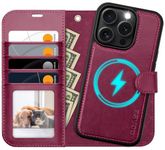 OCASE Compatible with iPhone 16 Pro Max Wallet Case with Card Holders, Magnetic Detachable 2 in 1 Flip PU Leather Phone Case Cover Folio RFID Blocking Kickstand for 6.9 Inch iPhone16 Pro Max-Burgundy