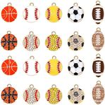 20PCS Sports Charms Enamel Basketba